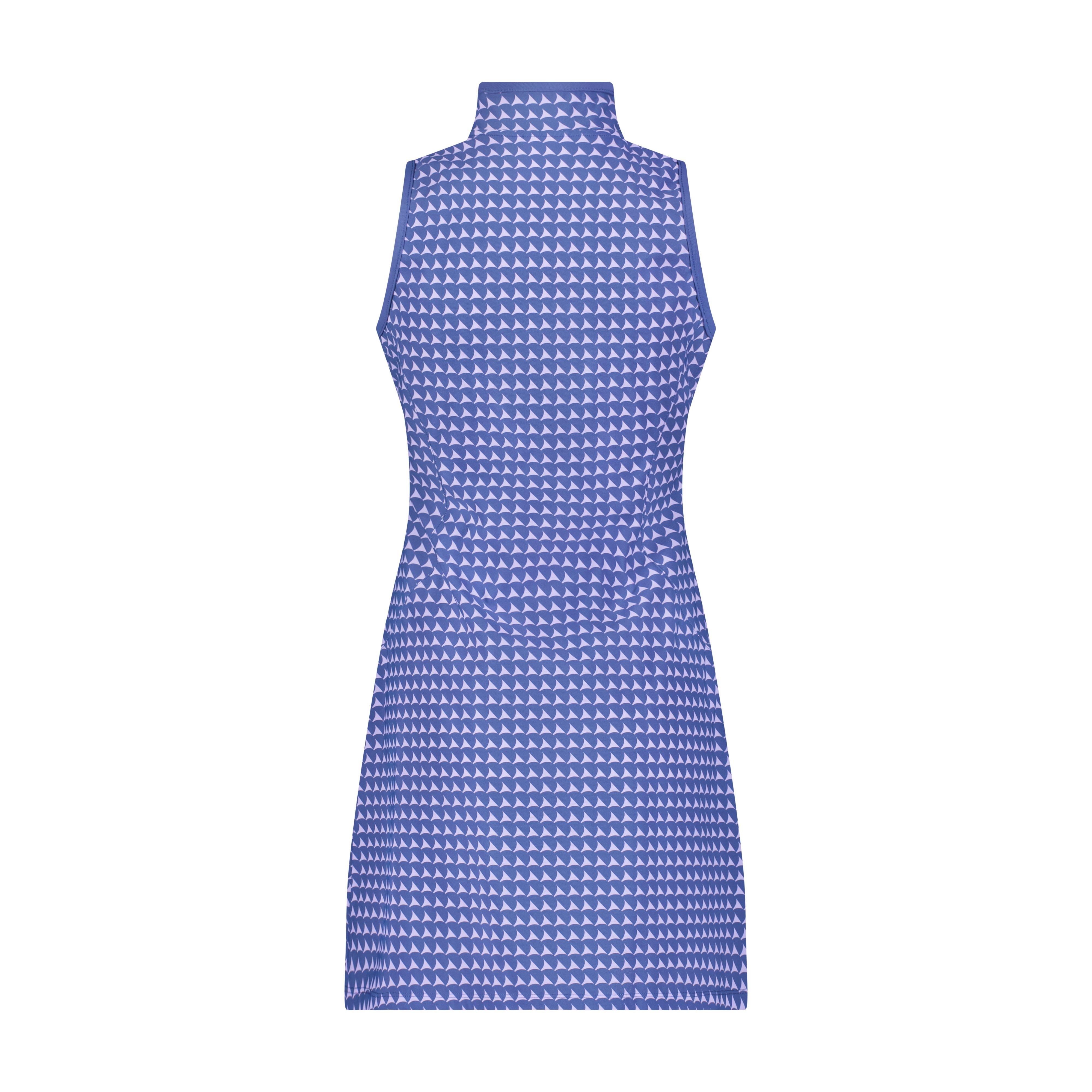 Women's Half Moon Print Zip Sleeveless Dress
