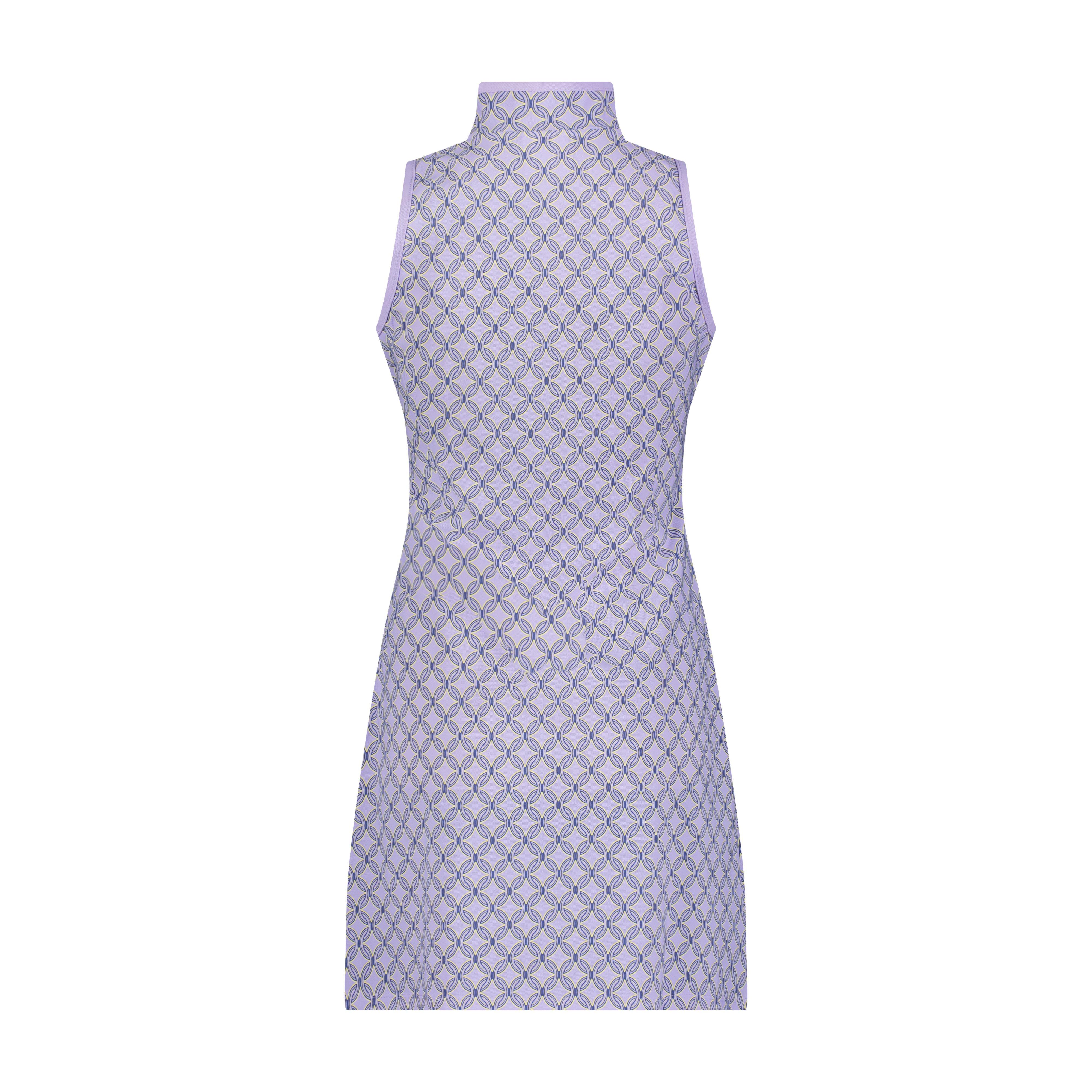Women's Geo Print Zip Sleeveless Dress
