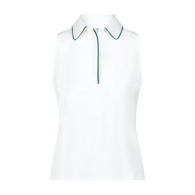 Women's Solid Fitted Sleeveless Polo
