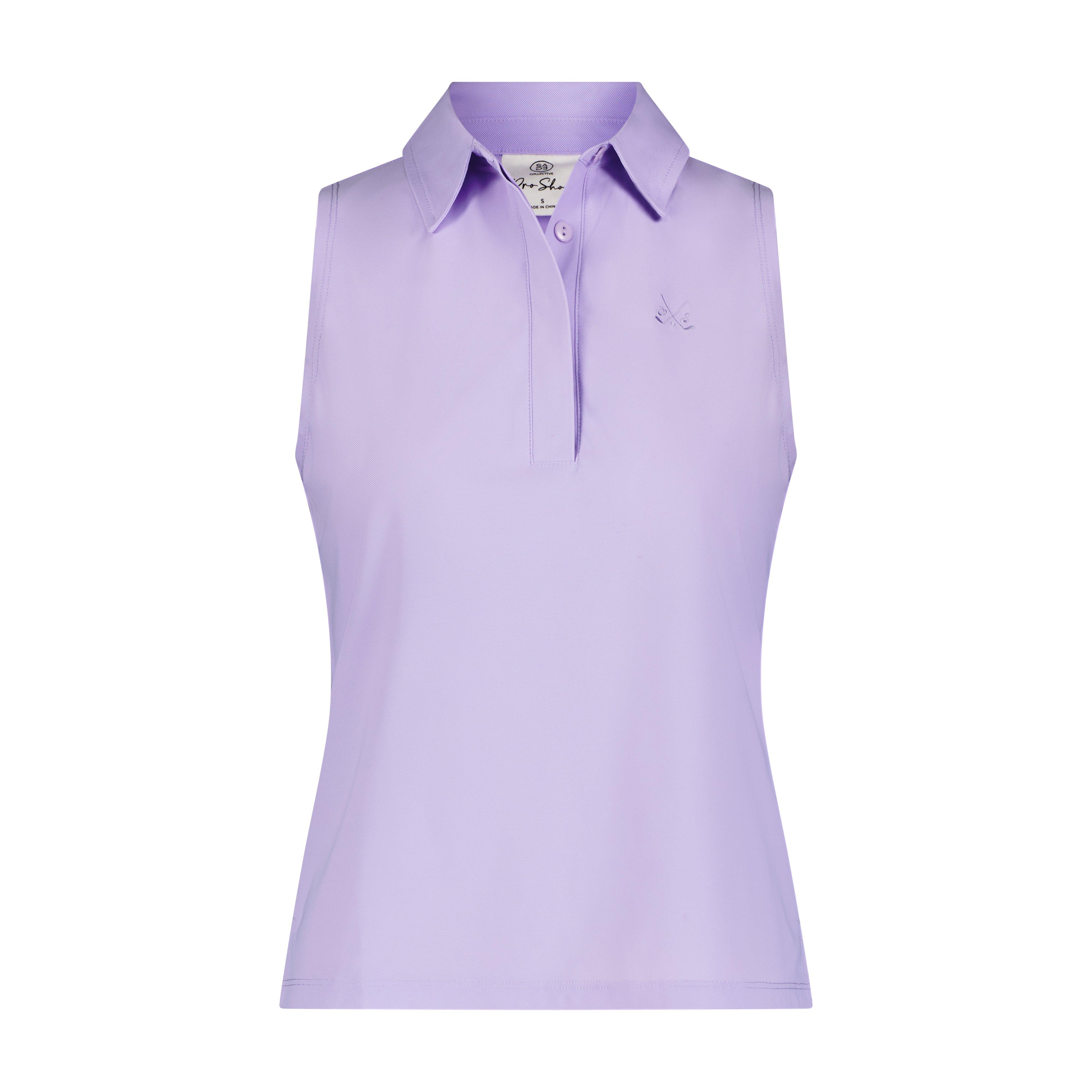 Women's Solid Fitted Sleeveless Polo