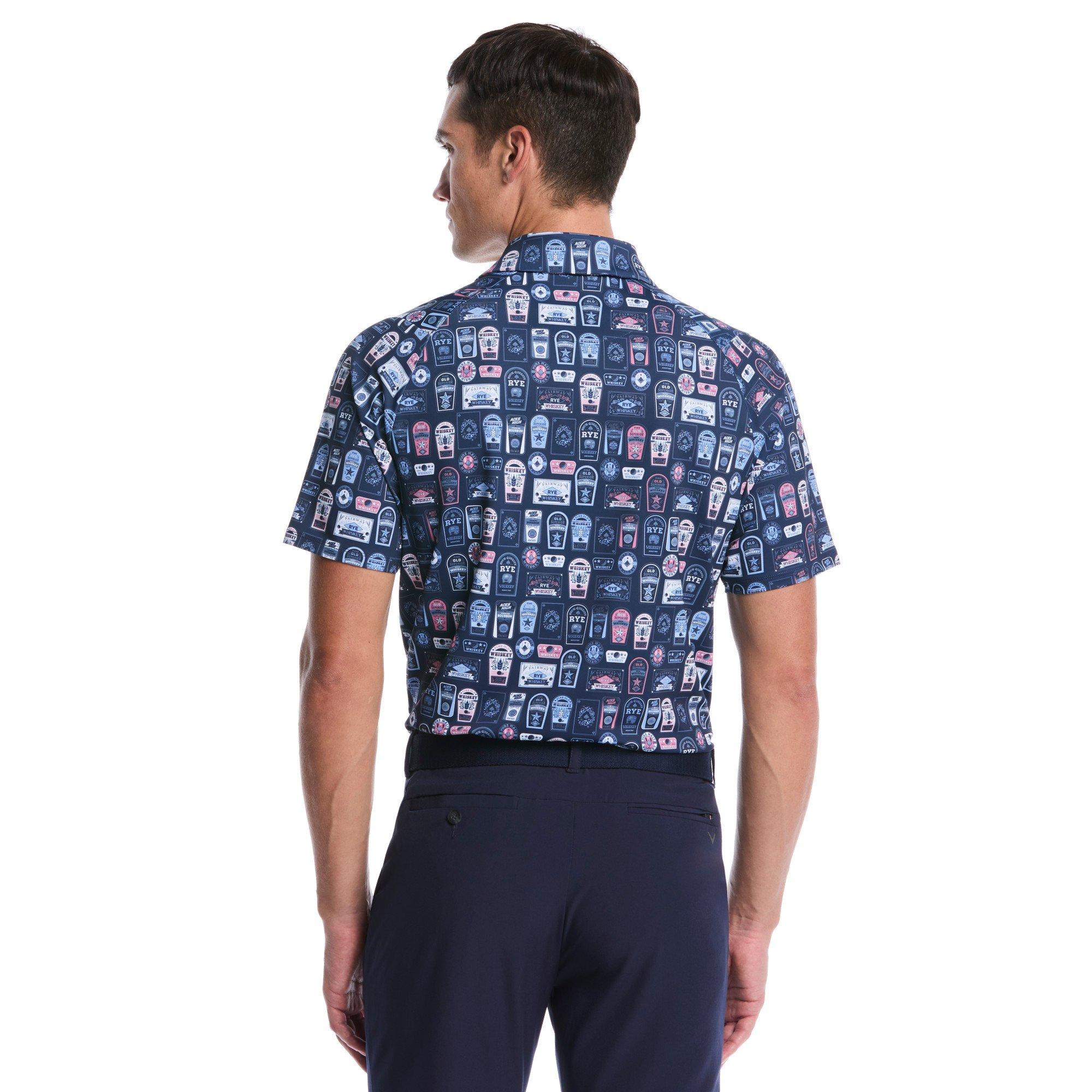 Men's Whiskey Ace Print Short Sleeve Polo