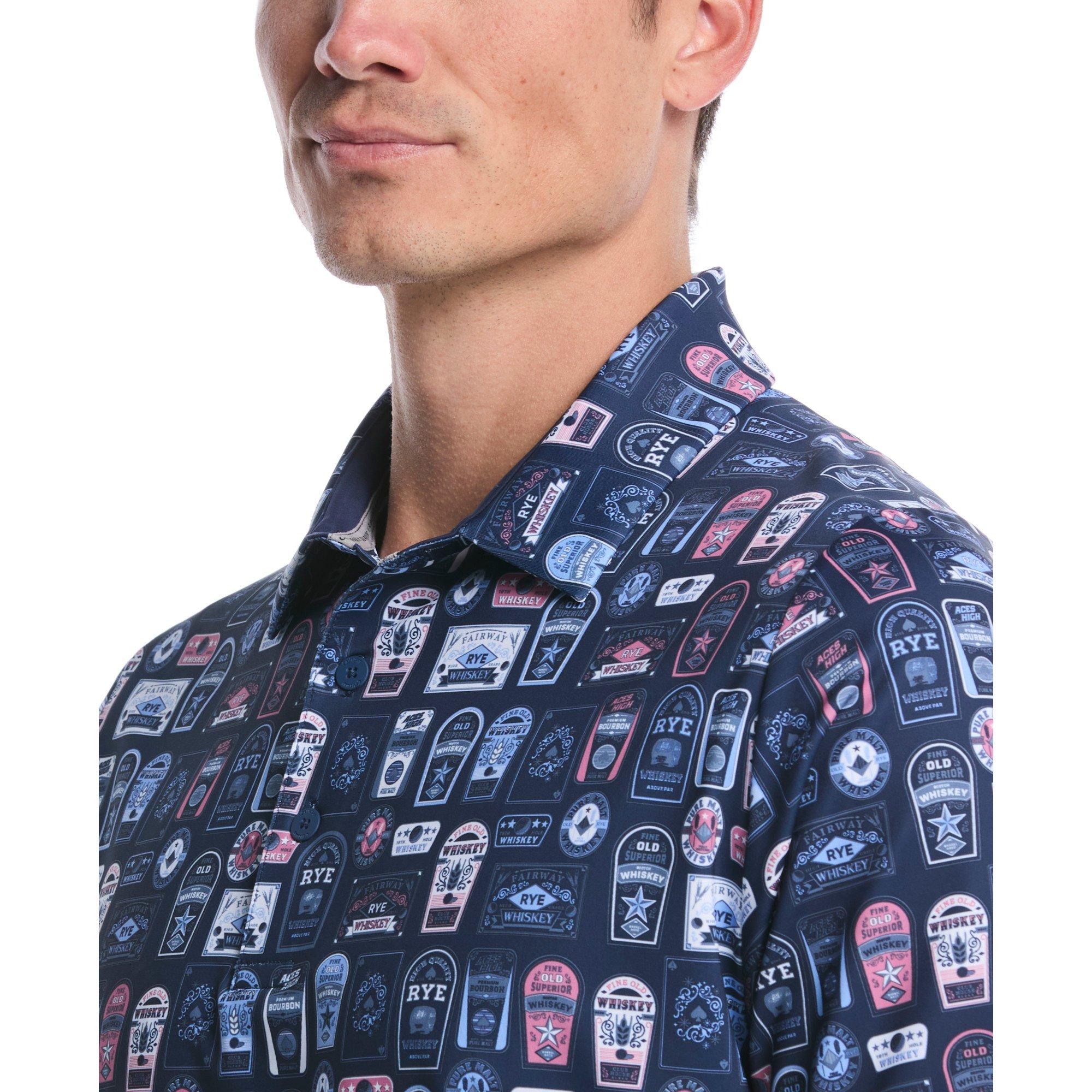 Men's Whiskey Ace Print Short Sleeve Polo
