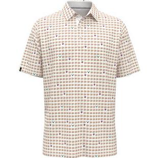Men's One Pimento Two Pimento Green Print Short Sleeve Polo CALLAWAY