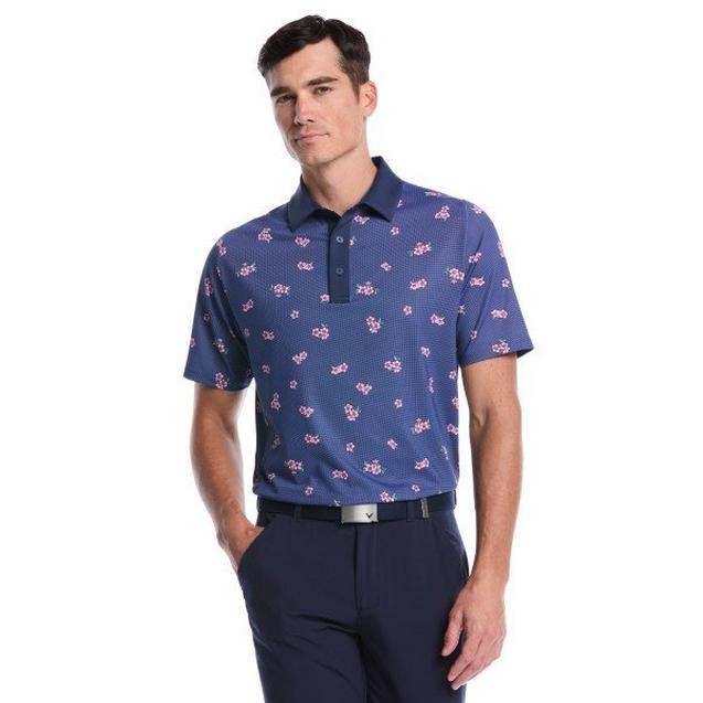 Men's Azalea Gingham Print Short Sleeve Polo | CALLAWAY | Shirts