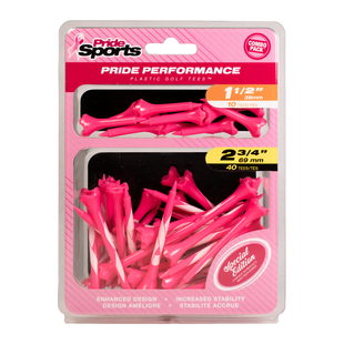 Paquet Evolution Combo (40 t&eacute;s 2 3/4 po) et (10 t&eacute;s 1 1/2 po) - Breast Cancer Awareness PRIDE SPORTS