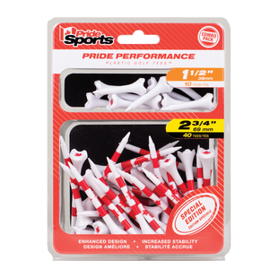 Paquet de t&eacute;s Evolution Combo (40 t&eacute;s 2,75 po) et (10 t&eacute;s 1,5 po) - Canadian Flag PRIDE SPORTS
