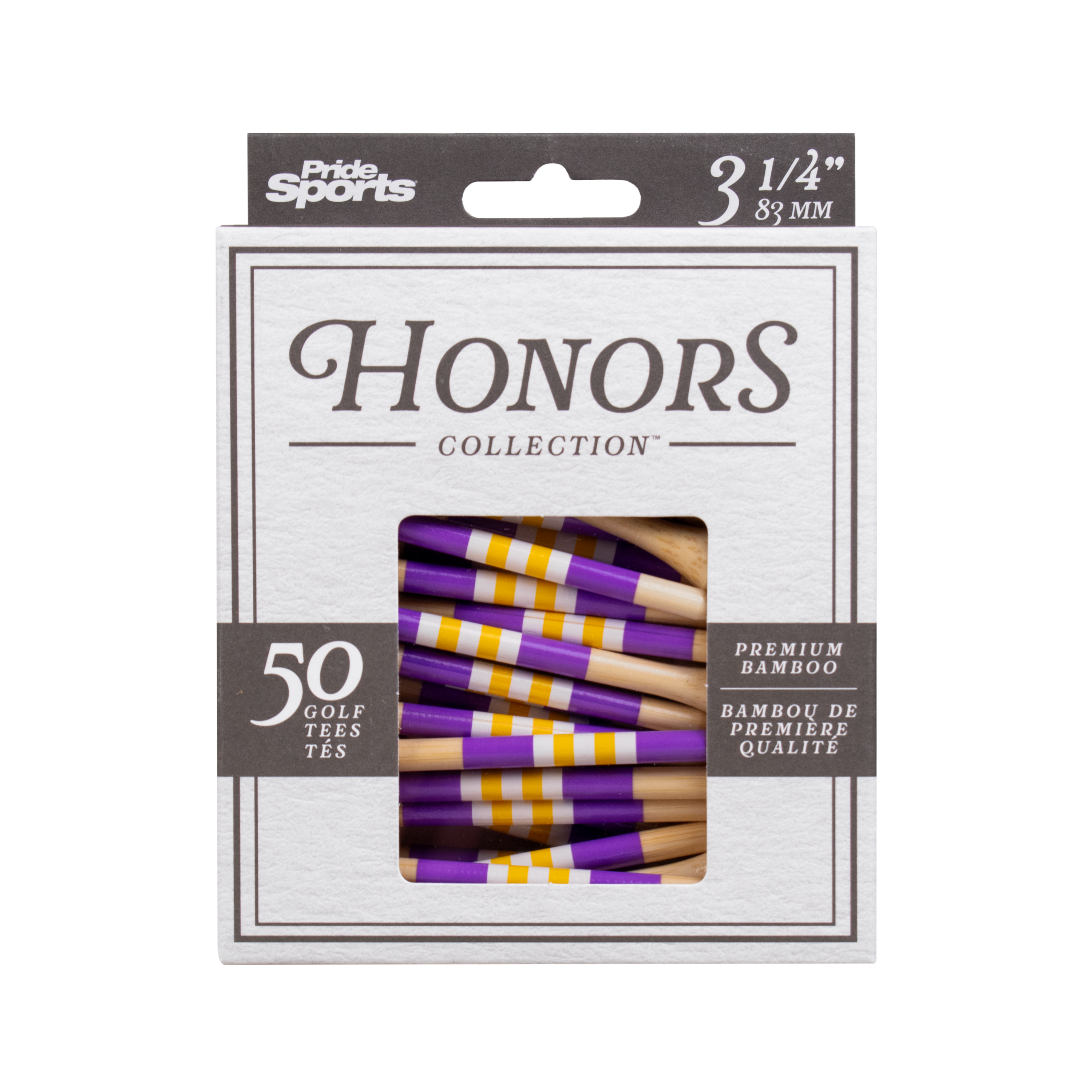 Bamboo 3 1/4 Inch Tees - Honors Collection 50 Count