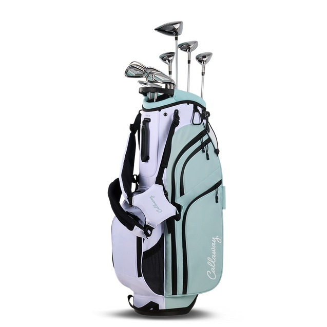 Women's Reva 26 11-Piece Peach/Surf Stand Bag Package Set with Graphite Shafts CALLAWAY