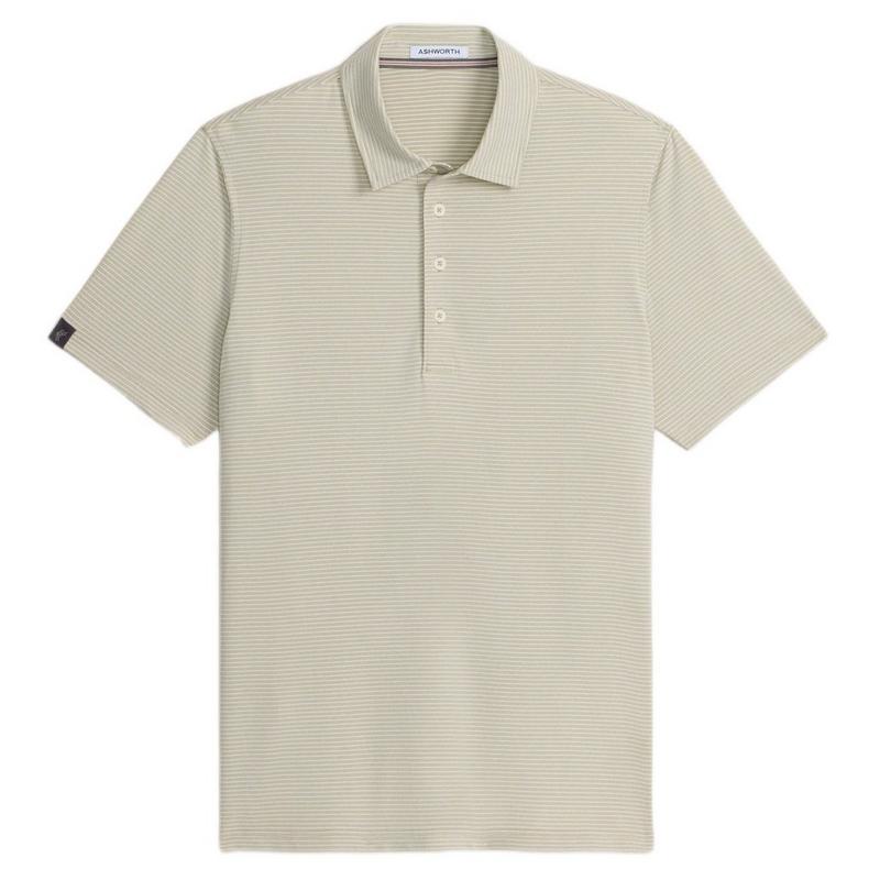 Men's Sand Stripe Short Sleeve Polo