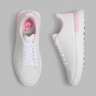 Chaussures de golf hybidre perfor&eacute;e sans crampons avec patte &eacute;cossaise G.112 pour femmes - Blanc/rose G/FORE