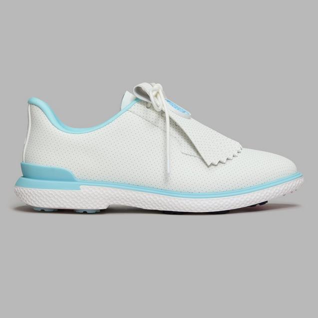 Women's Gallivan2r Perforated Kiltie Spikeless Golf Shoe - White/Light Blue G/FORE