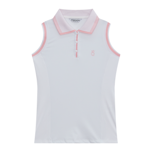 Women's Cooling Collar Stripe Sleeveless Polo CHUCUCHU