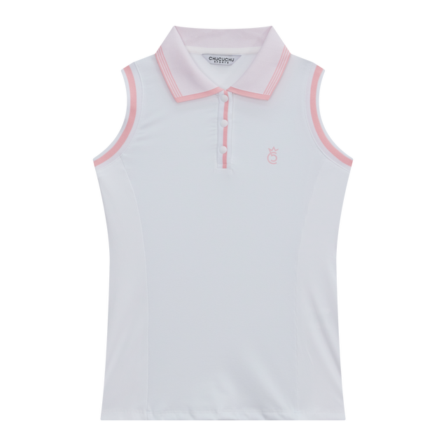 Women's Cooling Collar Stripe Sleeveless Polo CHUCUCHU