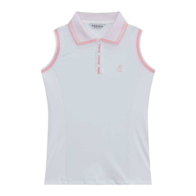 Women's Cooling Collar Stripe Sleeveless Polo