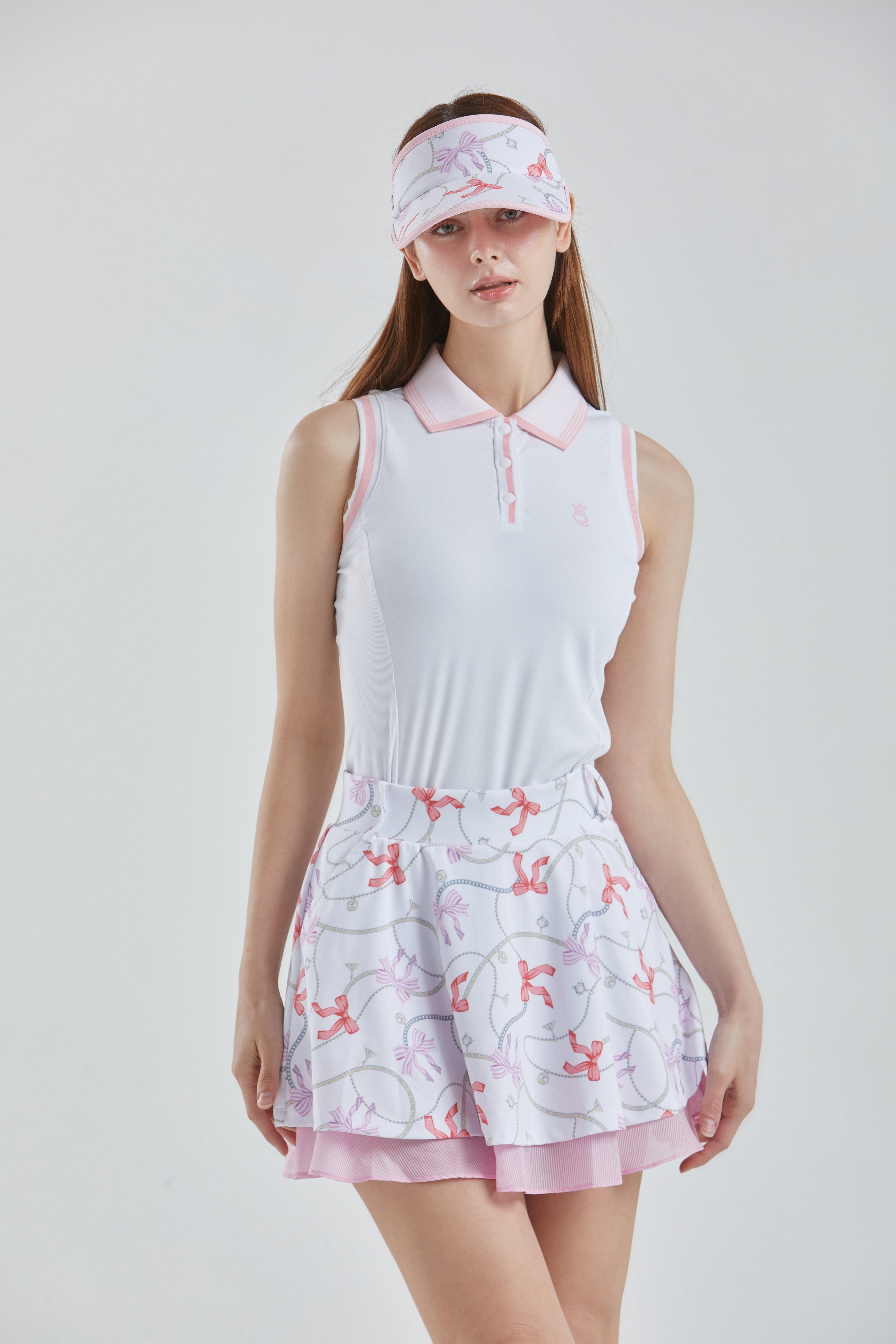 Women's Cooling Collar Stripe Sleeveless Polo