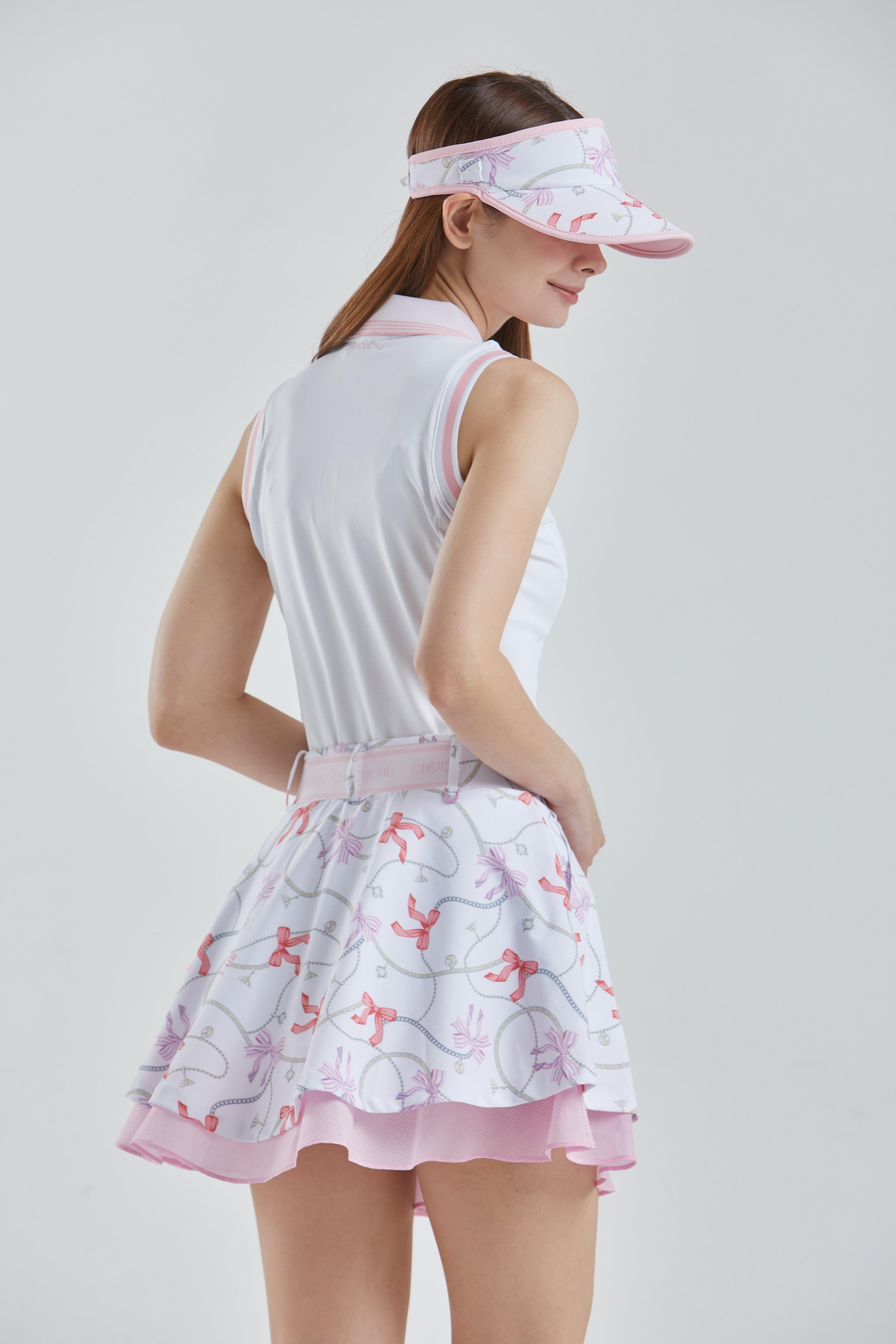 Women's Cooling Collar Stripe Sleeveless Polo