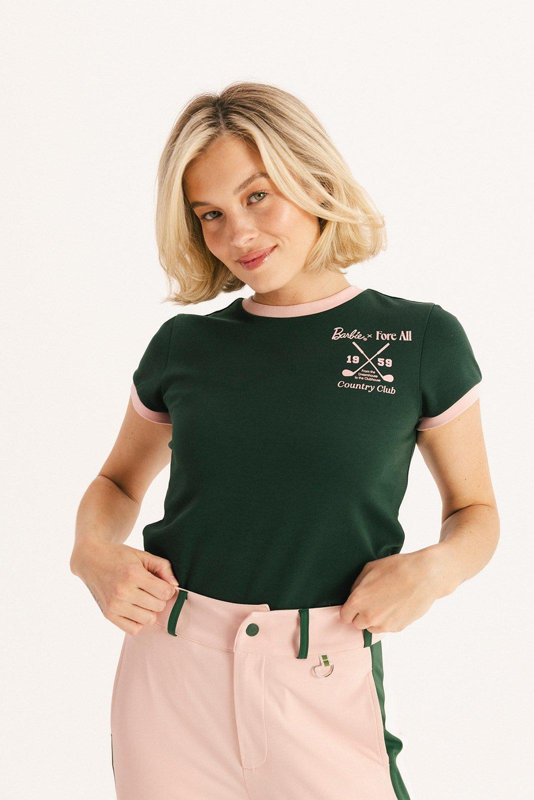 Women's Barbie Golfer Ringer T-Shirt