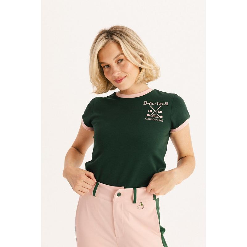 Women's Barbie Golfer Ringer T-Shirt