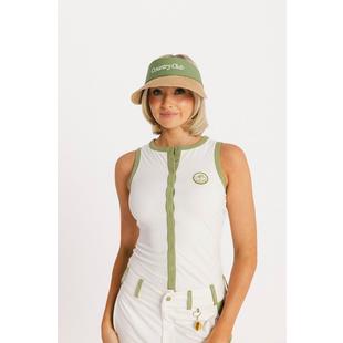 Women's Barbie Serena Button Down Sleeveless Polo FORE ALL