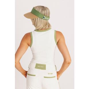 Women's Barbie Serena Button Down Sleeveless Polo FORE ALL