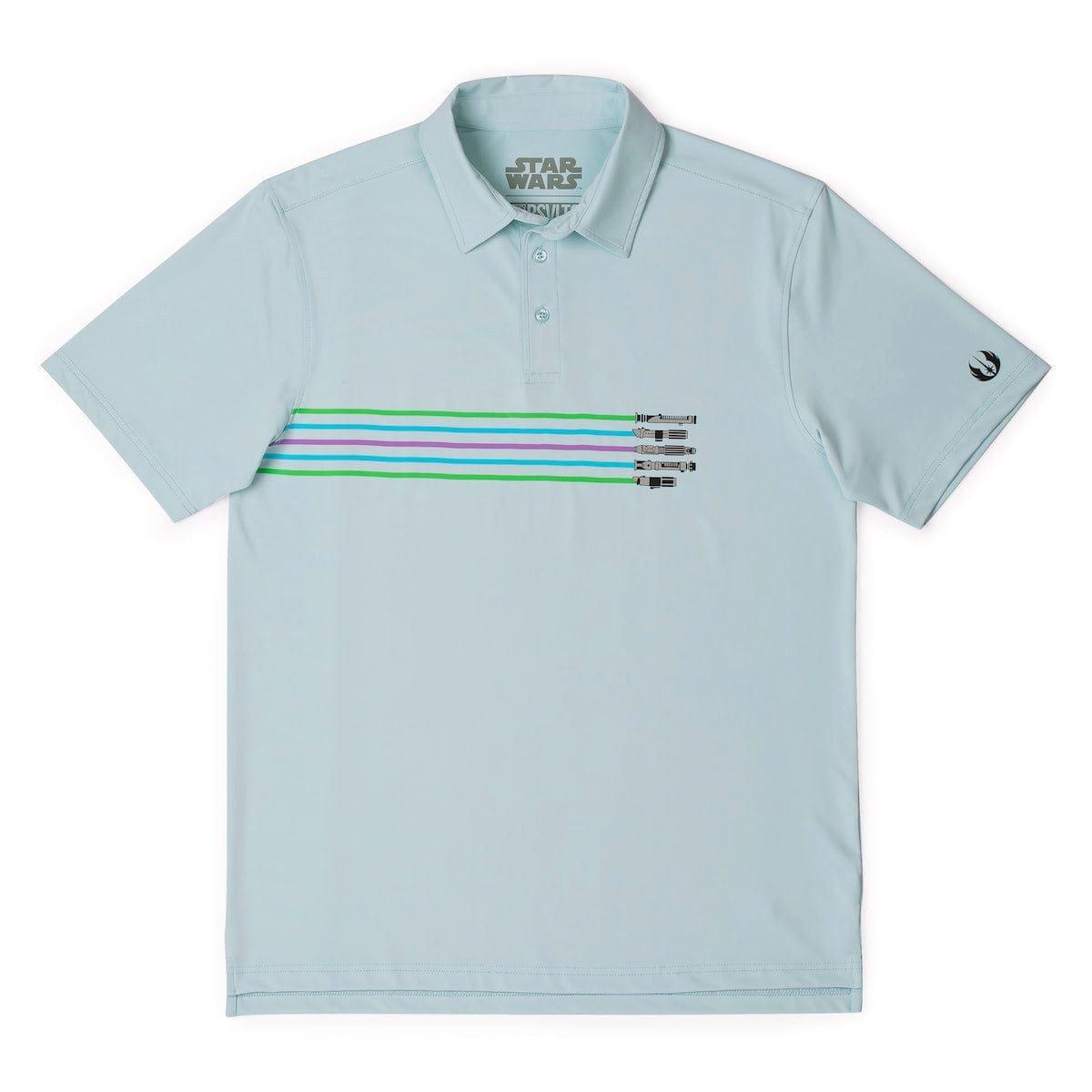 Breakfast Balls | Men's Star Wars Jedi Stripes Short Sleeve Polo Shirt | in Grey, Size 2X