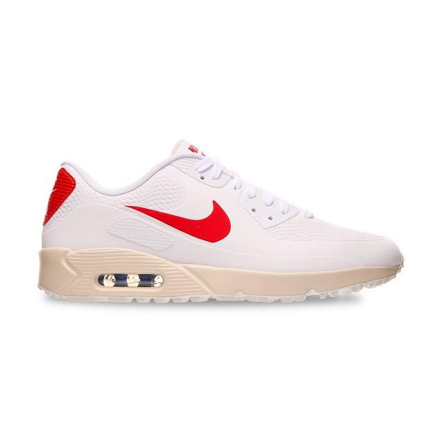 Chaussures de golf Air Max 90 sans crampons - Blanc/Rouge NIKE