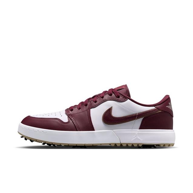 Chaussures de golf Air Jordan 1 Low G à crampons - Blanc/Bordeaux/Or JORDAN