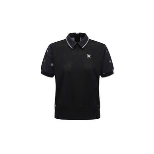 Women's Seasonal Pattern Half Zip Short Sleeve Polo ANEW
