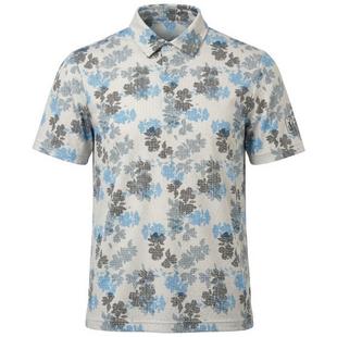 Men's Geometric Textured Floral Print Short Sleeve Polo PGA TOUR