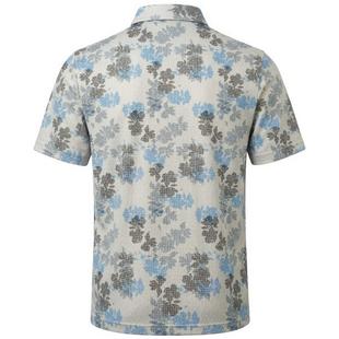 Men's Geometric Textured Floral Print Short Sleeve Polo PGA TOUR