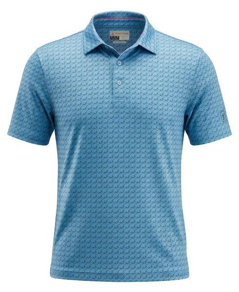 Men's All Over Geometric Cocktail Print Short Sleeve Polo