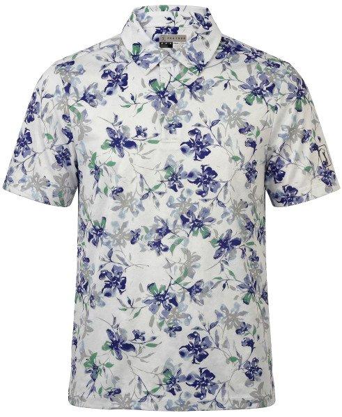 Men's All Over Tie Dye Floral Print Short Sleeve Polo
