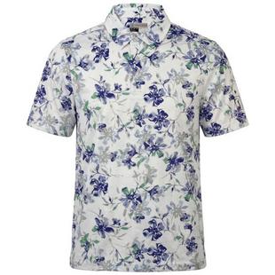 Men's All Over Tie Dye Floral Print Short Sleeve Polo PGA TOUR