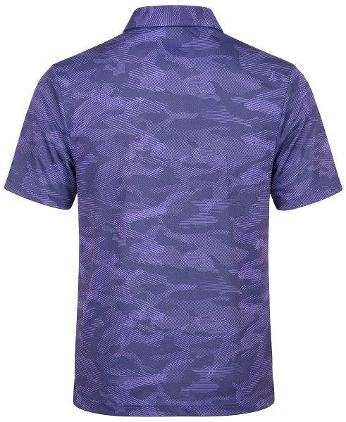 Men's All Over Textured Camo Printed Short Sleeve Polo