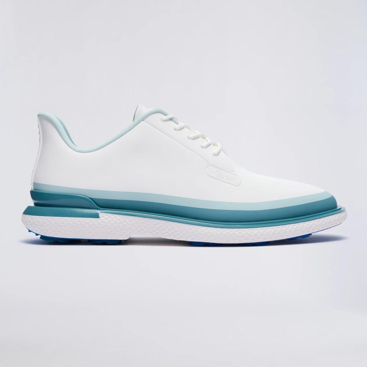 Men's Gallivan2r Tuxedo Stripe Spikeless Golf Shoe - White/Teal