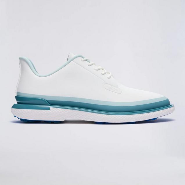 Chaussures de golf sans crampons Gallivan2r Tuxedo Stripe pour hommes - Blanc/turquoise G/FORE