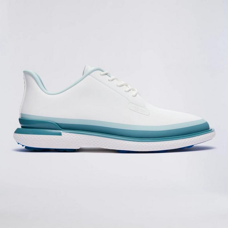 Men's Gallivan2r Tuxedo Stripe Spikeless Golf Shoe - White/Teal