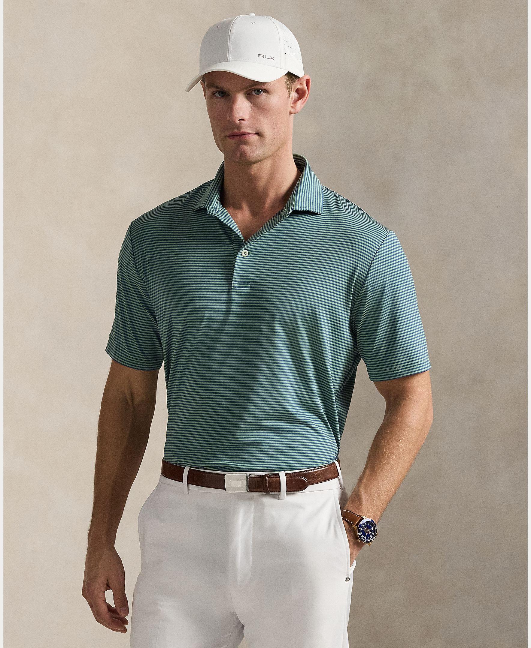 Men's Jersey Stripe Short Sleeve Polo