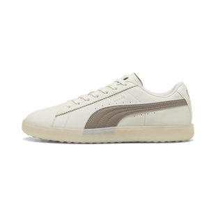Chaussure de golf sans crampons en su&egrave;de pour hommes - Blanc/Gris PUMA