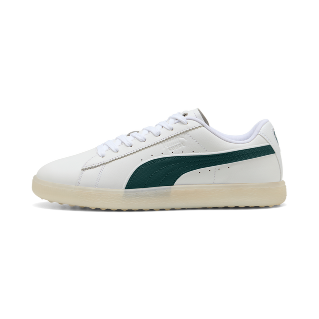 Men's Suede G Spikeless Golf Shoe - White/Green PUMA