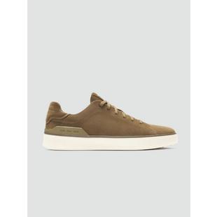 Men's Osprey Suede Spikeless Golf Shoe - Olive SUN DAY RED