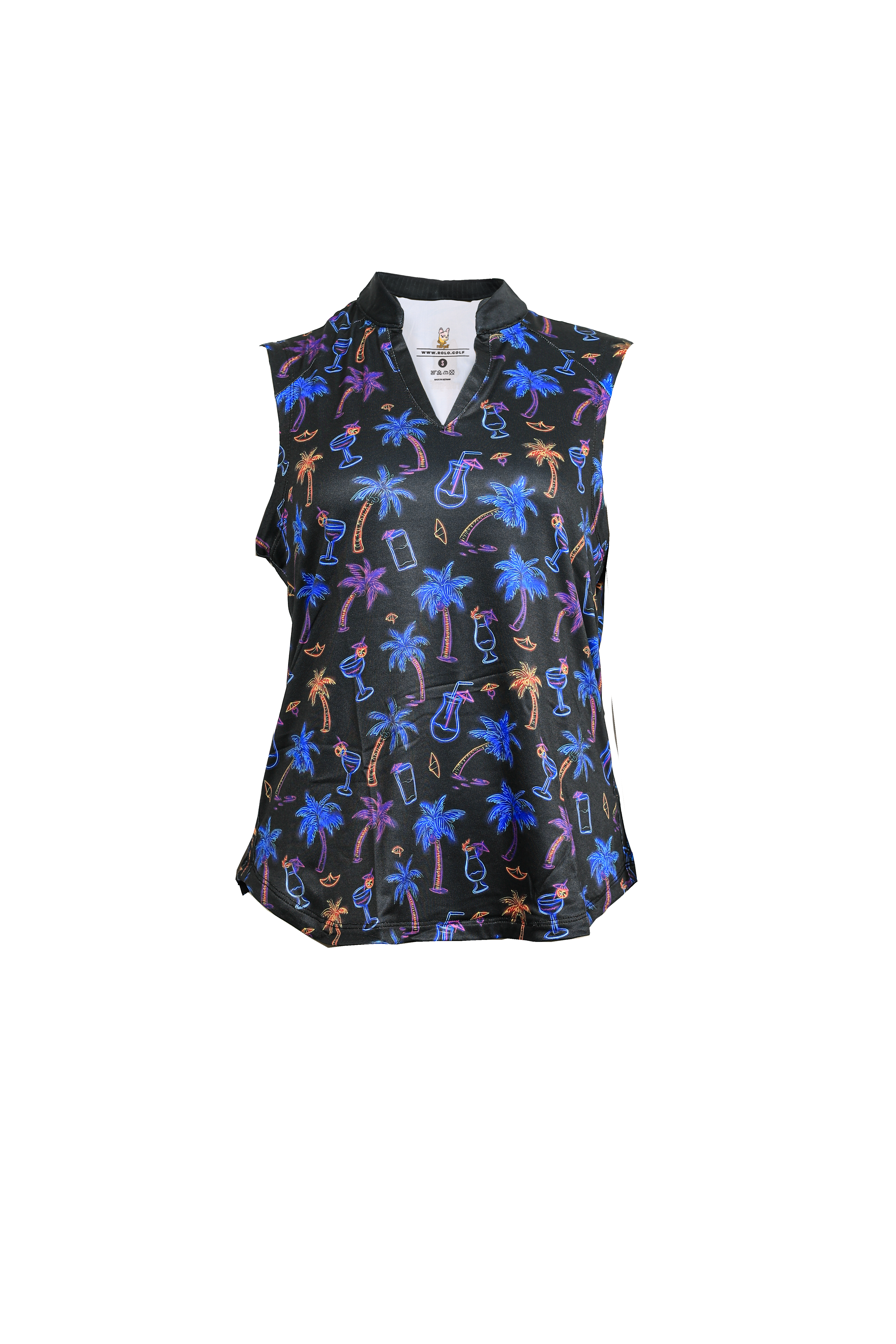 Women's Neon Party Sleeveless Polo