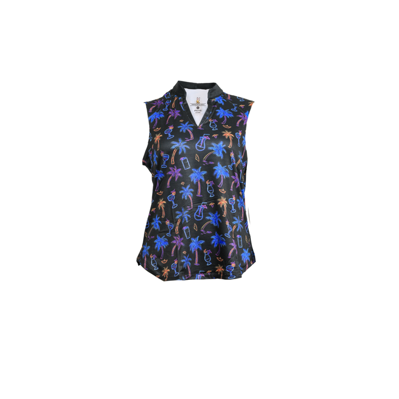 Women's Neon Party Sleeveless Polo