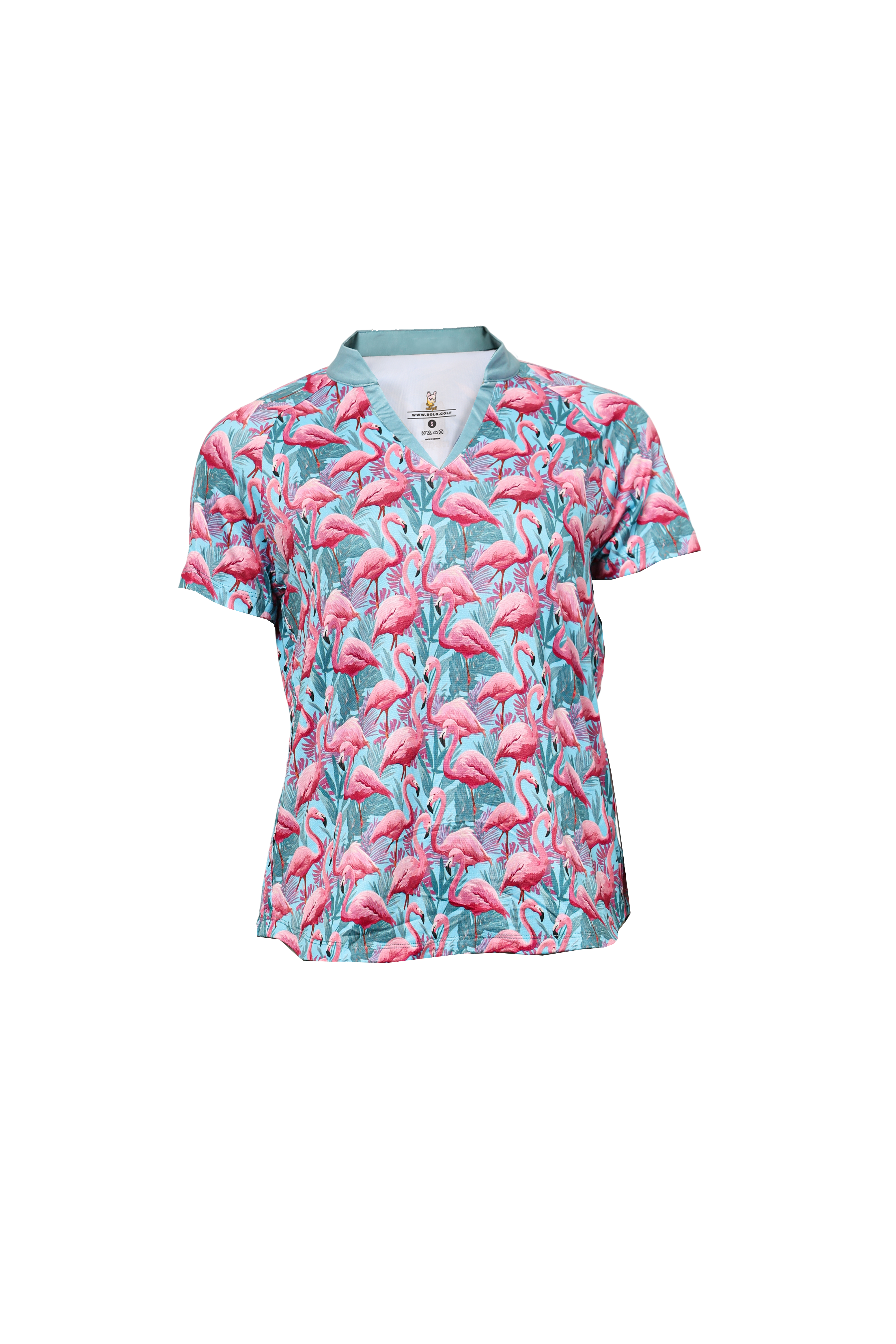 Women's Flamingos Short Sleeve Polo