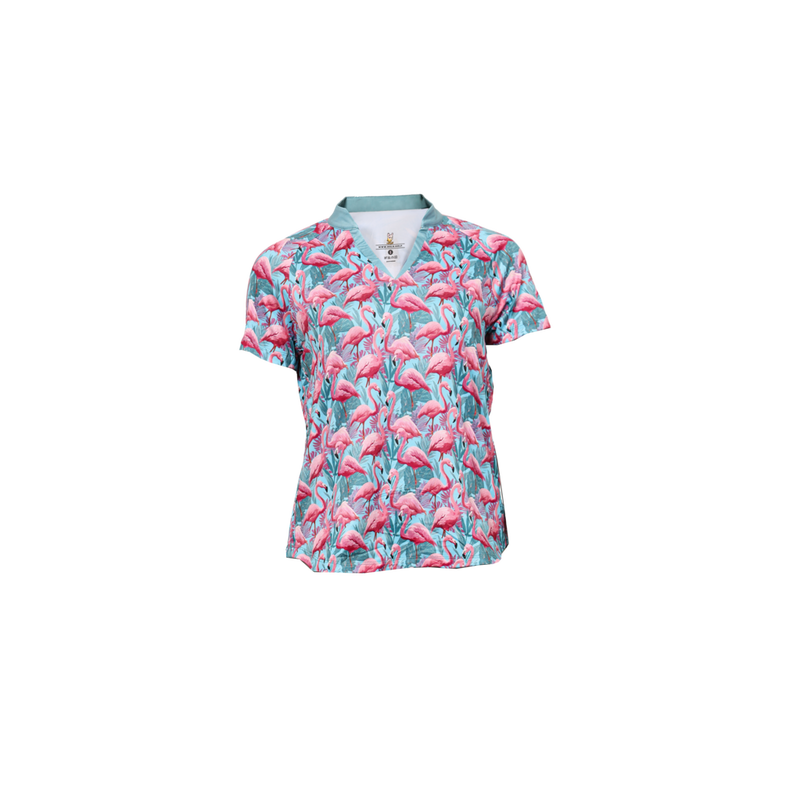 Women's Flamingos Short Sleeve Polo