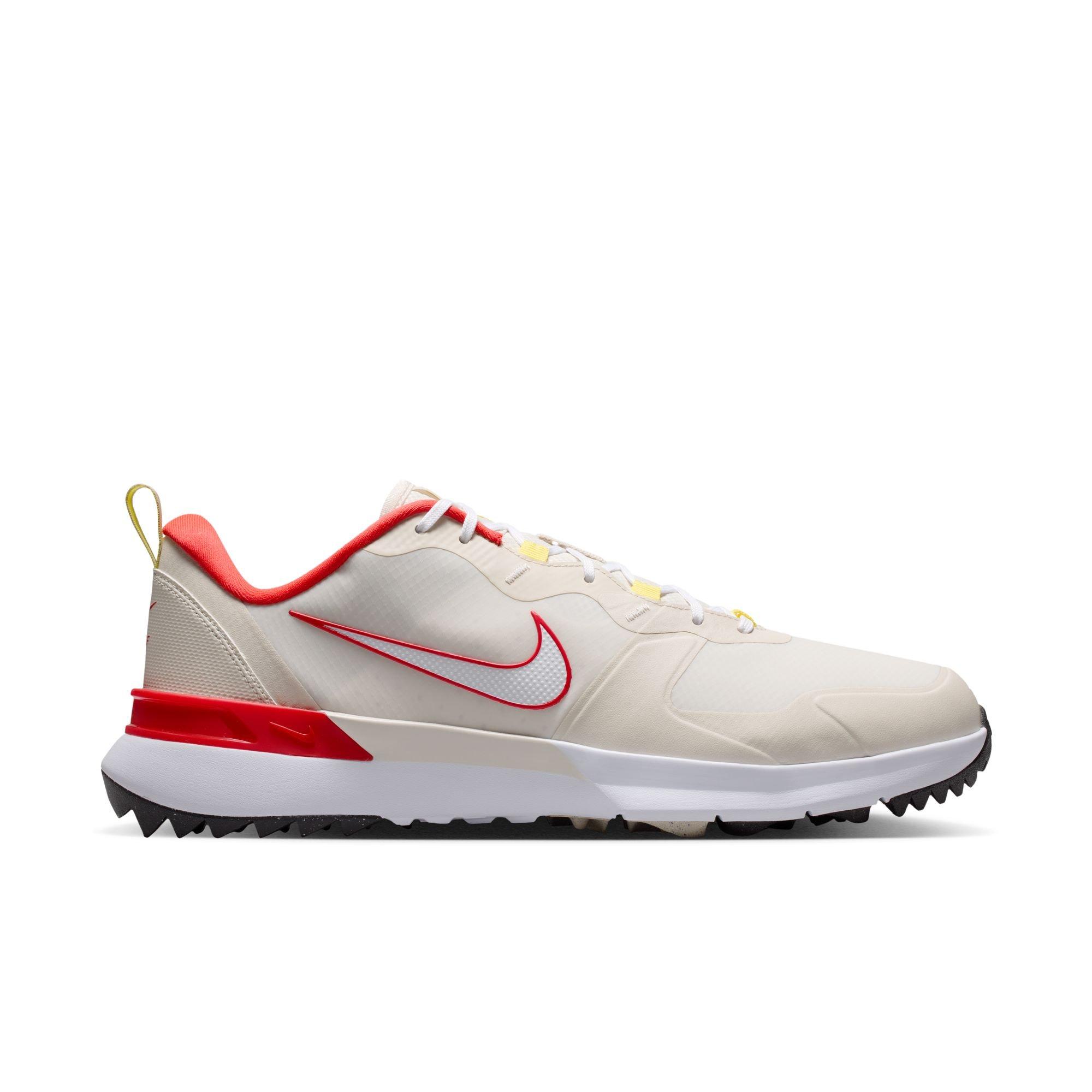 Tempo G Spikeless Golf Shoe - Off-White/Red