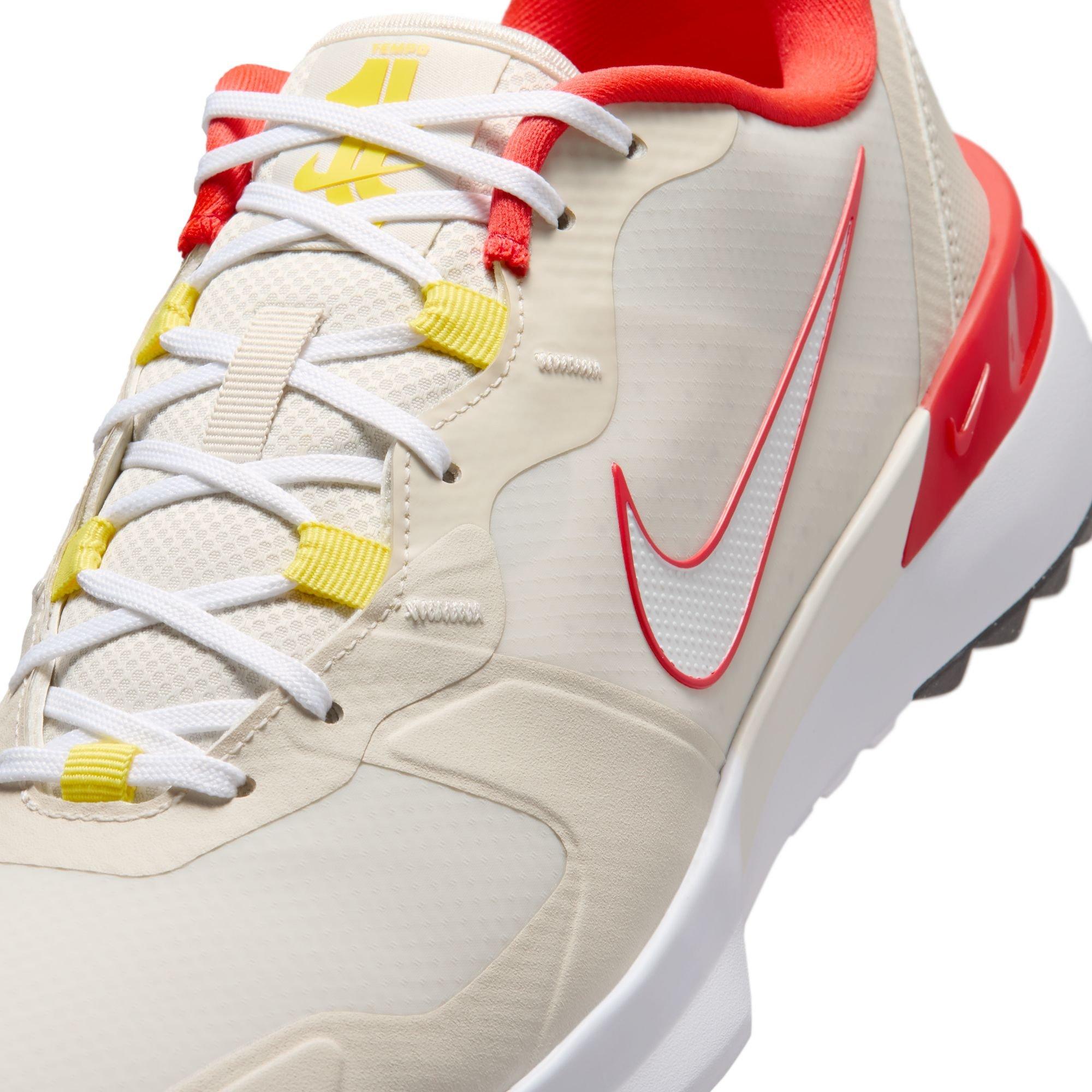 Tempo G Spikeless Golf Shoe - Off-White/Red
