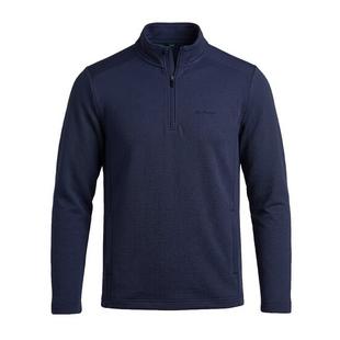 Men's Mesh Texture Double Knit 1/4 Zip Sweater BEN SHERMAN