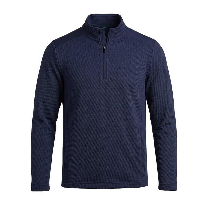 Men's Mesh Texture Double Knit 1/4 Zip Sweater
