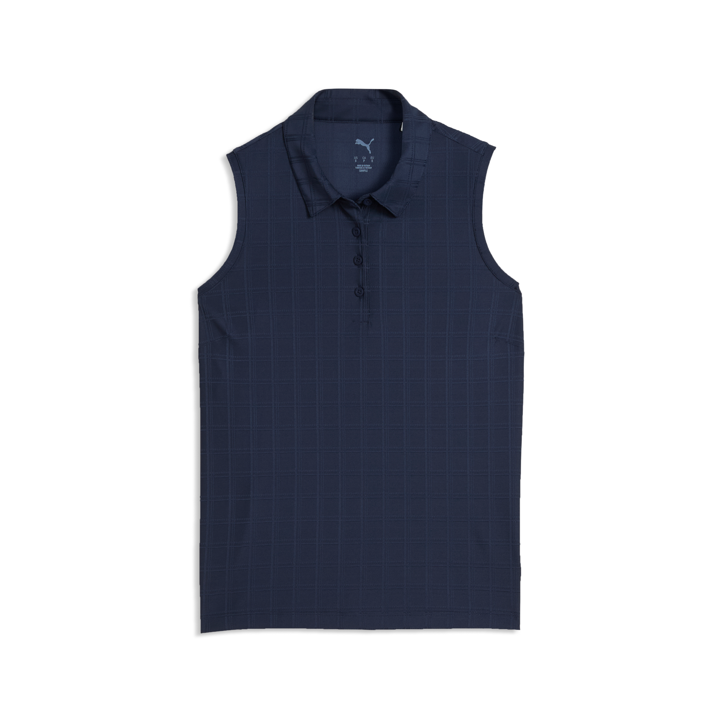 Women's Plaid Knit Sleeveless Polo